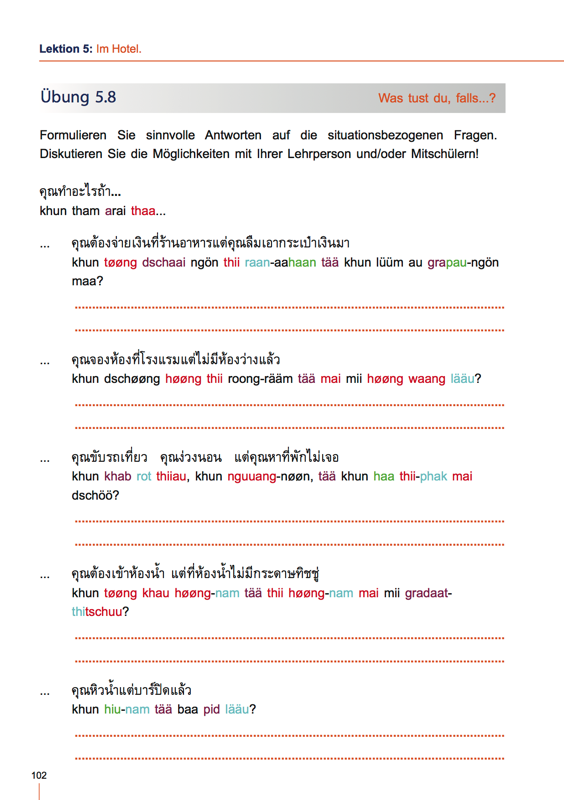 Situationsbezogene Thai Satzformulierung - Thai Konversation 2