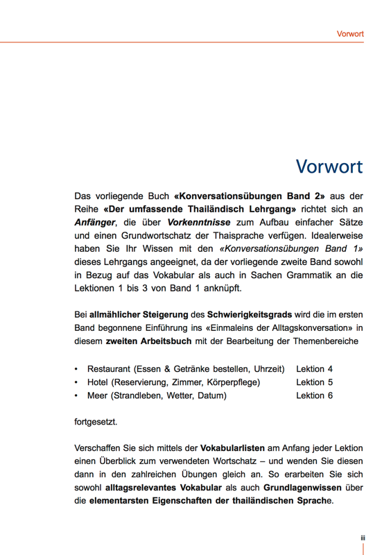 Weiterführende Thai Vokabeln und Satzbildung - Thai Konversation Band2